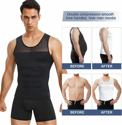 Men's Compression Body Shaper Vest With Waist Trimmer Belt