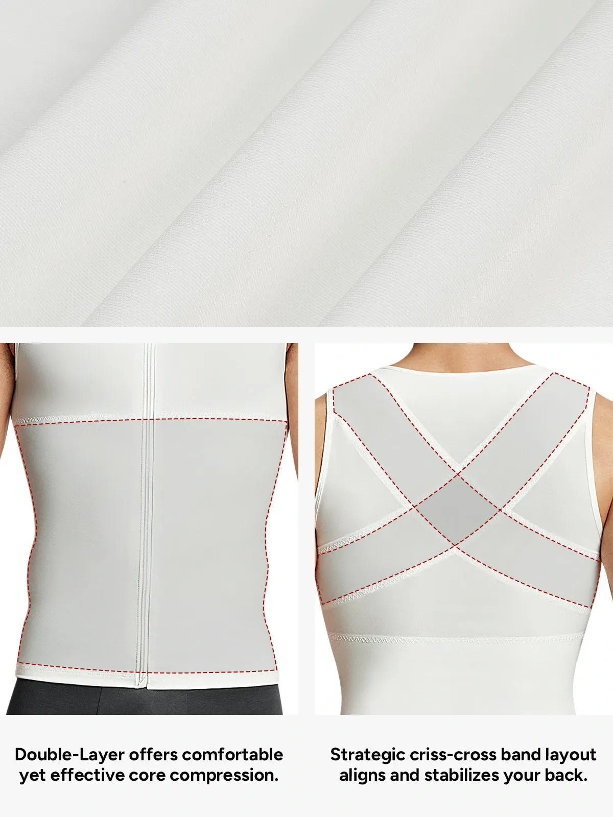 Men's Dual-Layer Zippered Compression Tank Top