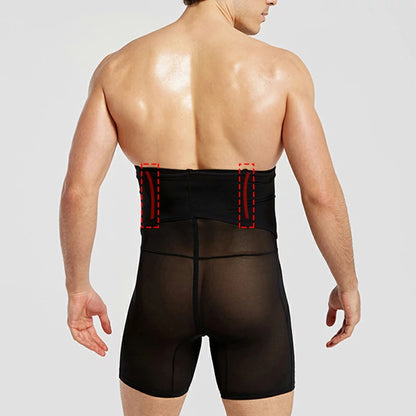 Men's High Waist Mesh Tummy Control Shapewear Shorts
