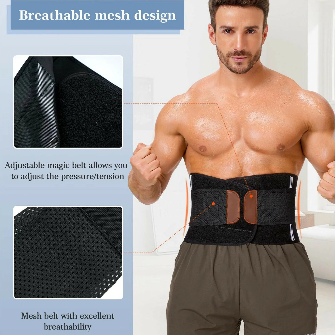 Men's Neoprene Waist Trimmer Belt