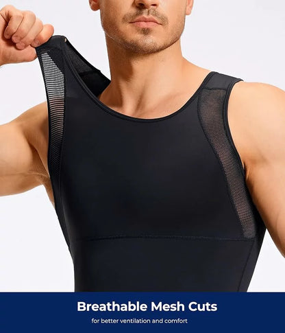 Men's Firm Compression Tank Top with Mesh Venting
