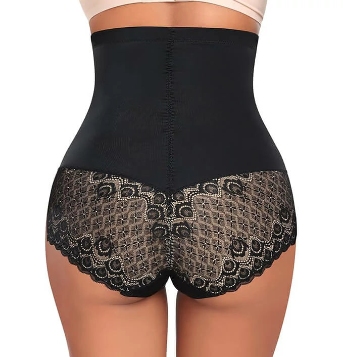 Women's High Waist Lace Panty Tummy Control
