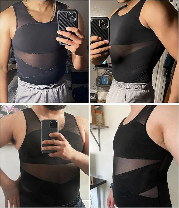 Men's Compression Tank Top Mesh Double-Layer