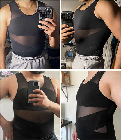 Men's Compression Tank Top Mesh Double-Layer