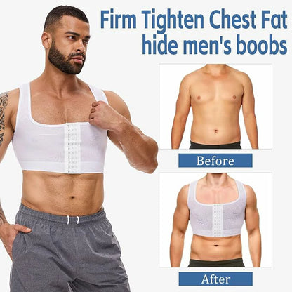 Men's Mesh Chest Binder Vest Breathable Hook-Eye