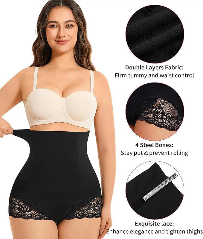 Women's High Waist Circle Opening BoyShort Panty Tummy Control Butt Lift