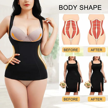 Women's U Shape Push Up Widen Straps Shapewear Tank Tummy Control
