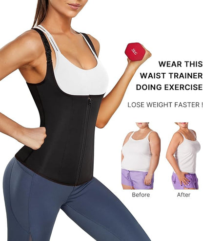 Women's Zipper Corset Vest for Tummy Control