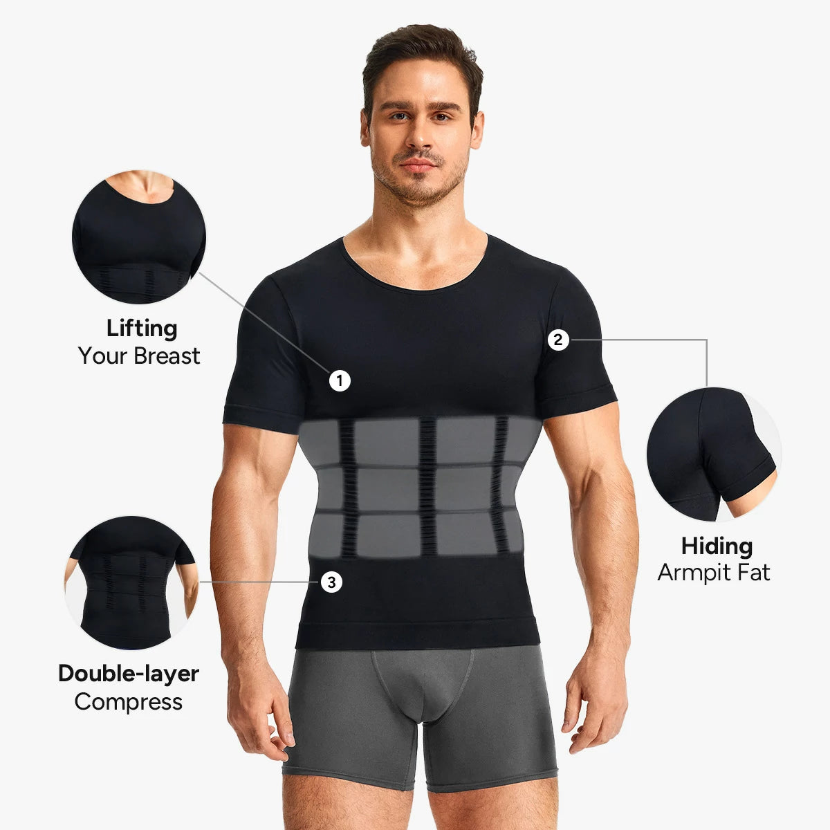Men's 360° Slimming Body Shaper Short Sleeve Shirt