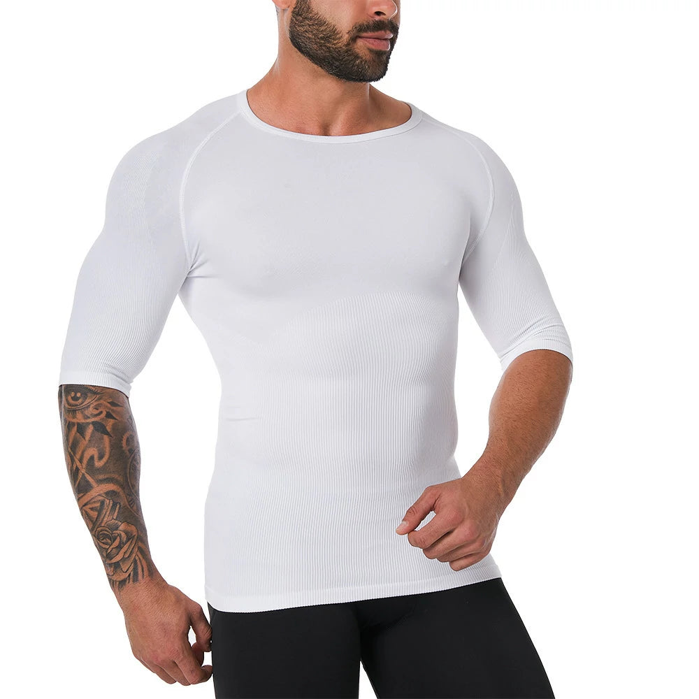 Men's Short Sleeve Compression Shirt Body Shaper