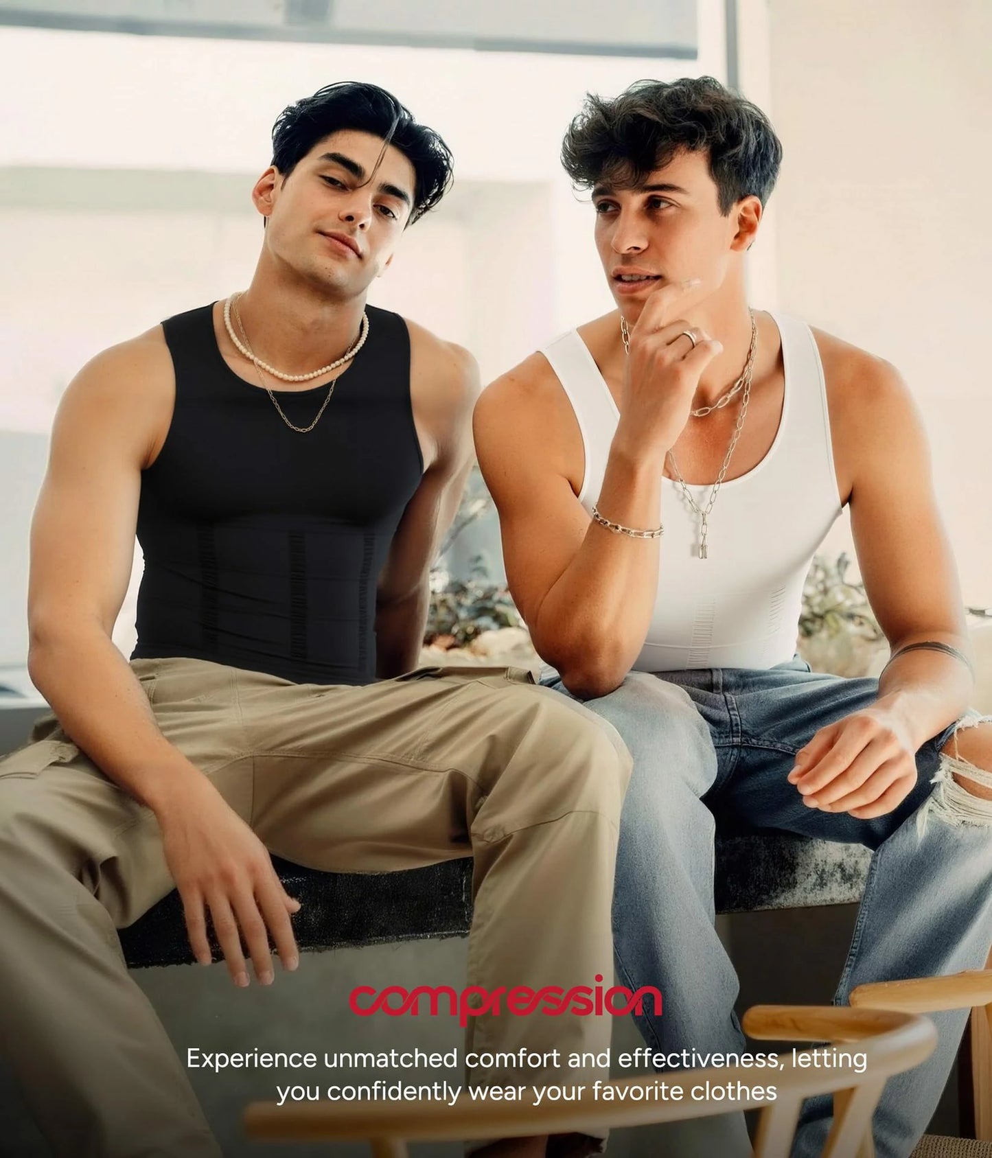 Men's Firm Compression Body Shaper Vest (2-Pack)