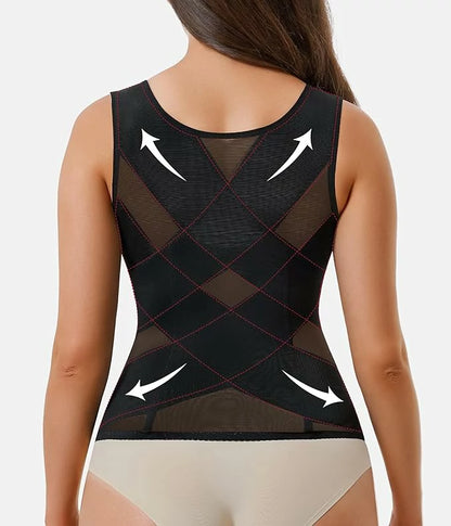 Women's Steel Boned Shapewear Vest Tummy Control