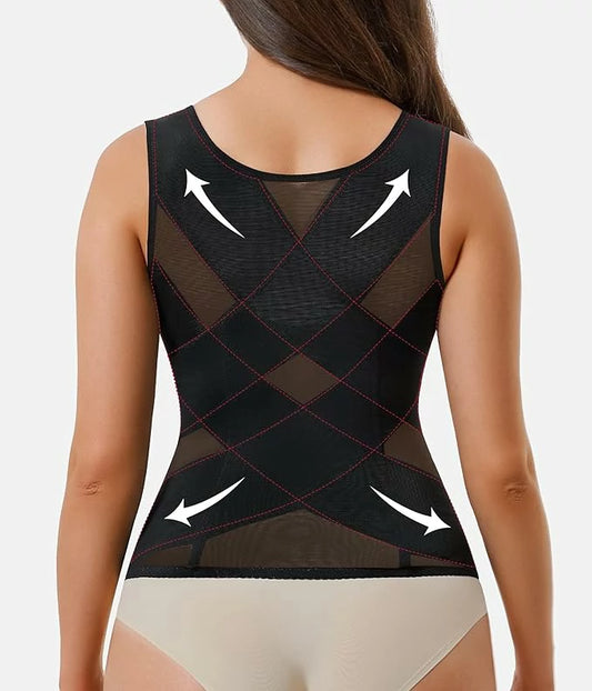 Women's Steel Boned Shapewear Vest Tummy Control