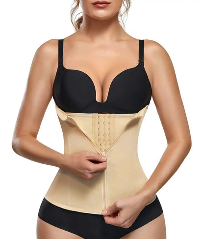 Women's Zipper Steel Boned Waist Trainer Tummy Control