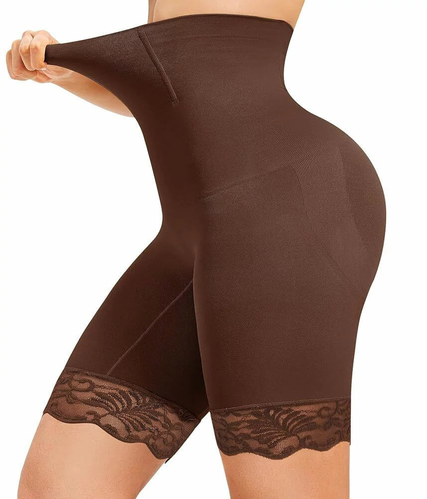 Women's High Waist Lace Butt-Lifting Contour Shapewear Shorts Waist Sculpting