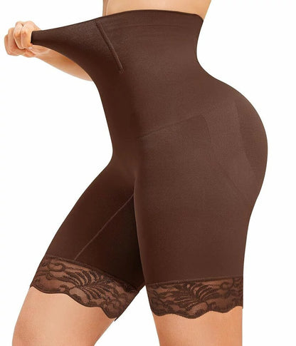 Women's High Waist Lace Butt-Lifting Contour Shapewear Shorts Waist Sculpting