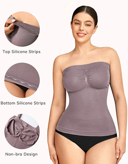 Women's Strapless Shapewear Tank Top Tummy Control