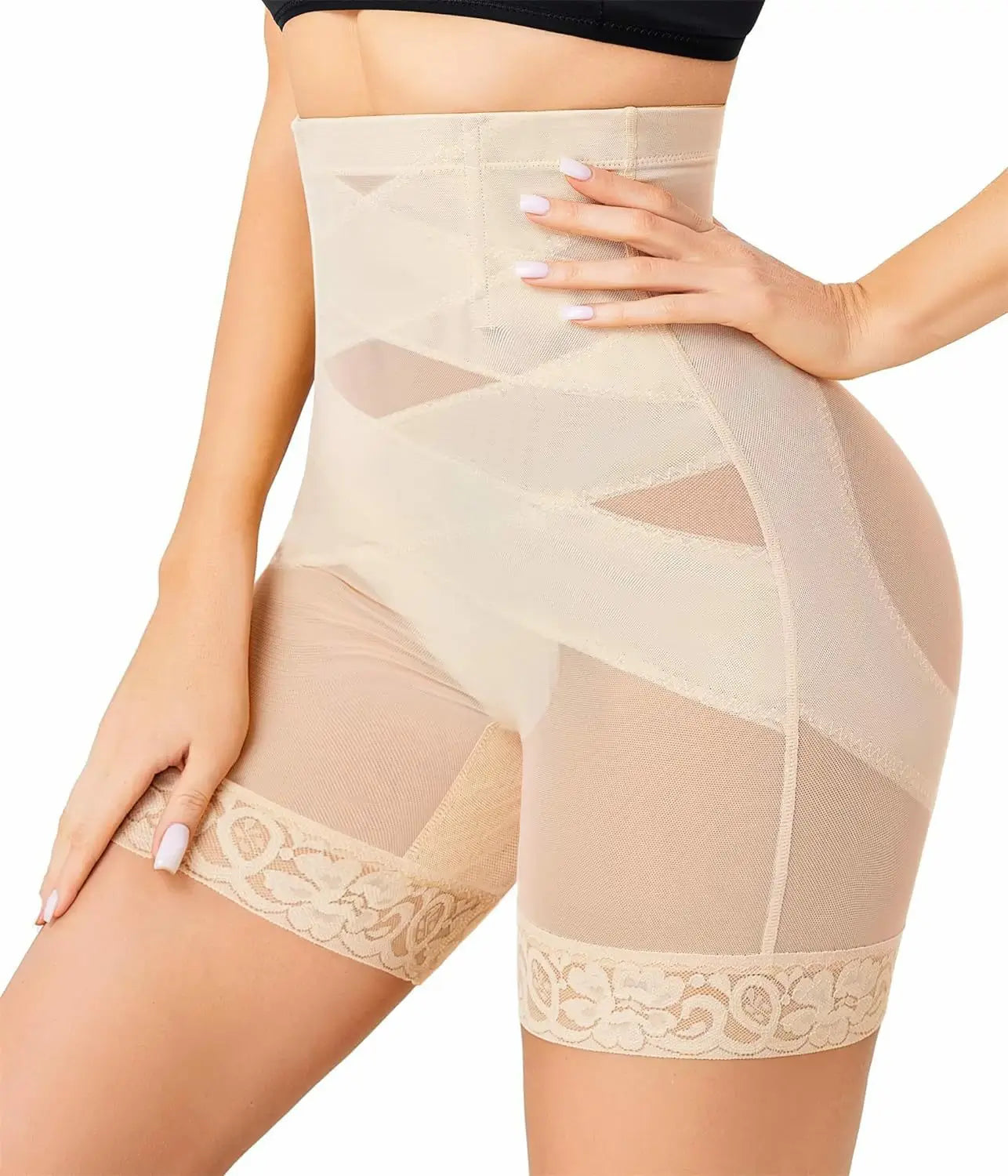Women's High Waist Steel Bones Shapewear Shorts Tummy Control
