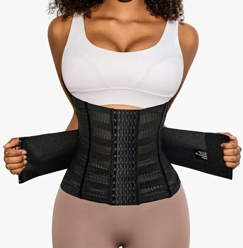Women's Steel Boned Mesh Breathable Waist Trainer Tummy Control