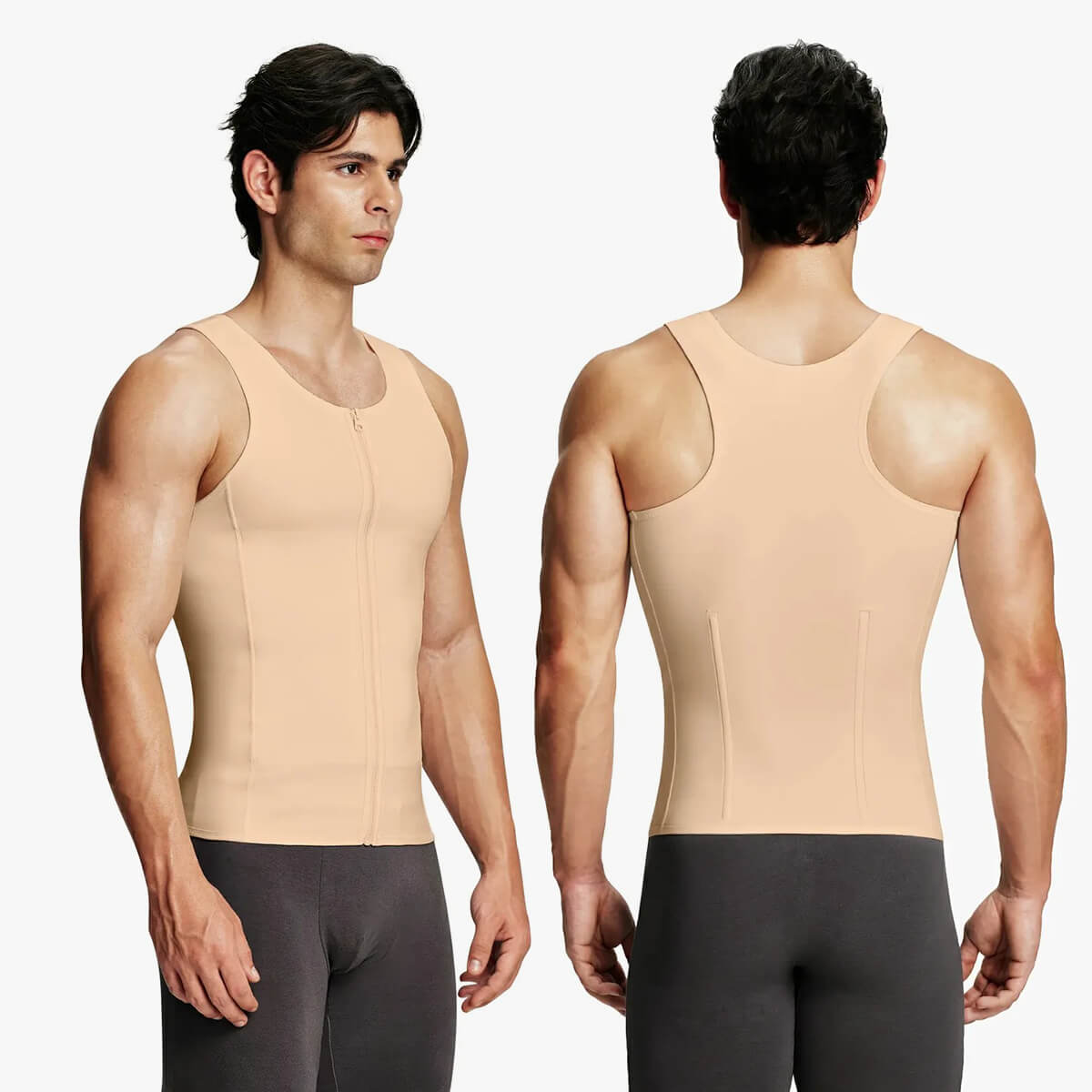Men's Tummy Control Shapewear Undershirt w/ Adj Hooks (2-Pack)