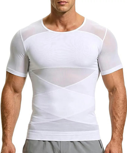 Men's Short Sleeve Mesh Compression Shirt Breathable