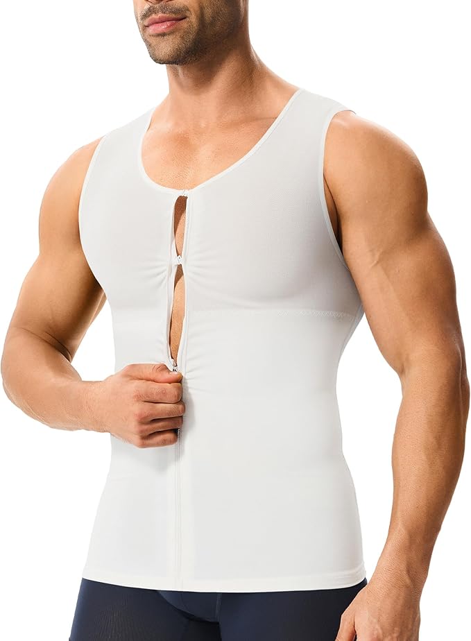 Men's Dual-Layer Zippered Compression Tank Top