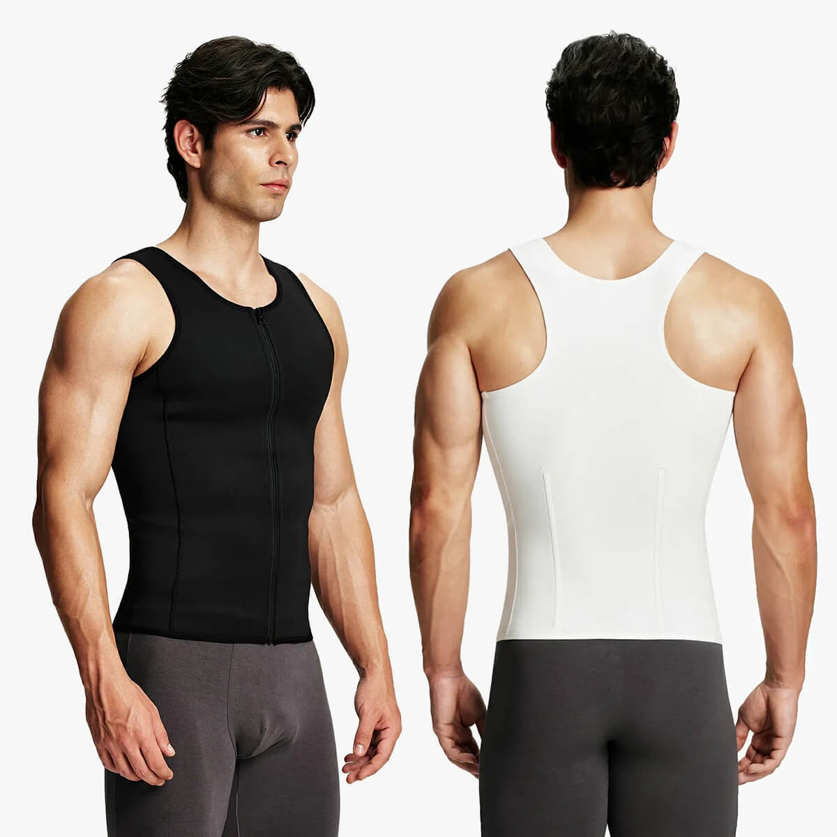 Men's Tummy Control Shapewear Undershirt w/ Adj Hooks (2-Pack)
