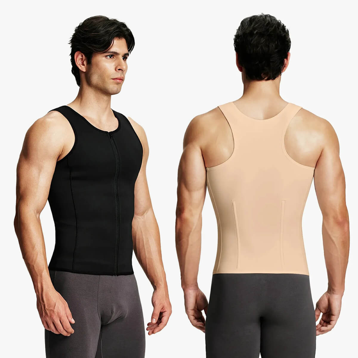 Men's Tummy Control Shapewear Undershirt w/ Adj Hooks (2-Pack)