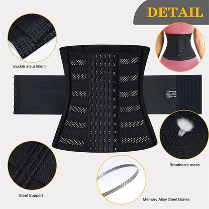 Women's Steel Boned Mesh Breathable Waist Trainer Tummy Control