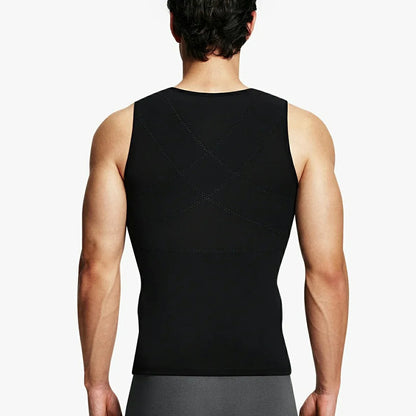 Men's Dual-Layer Zippered Compression Tank Top