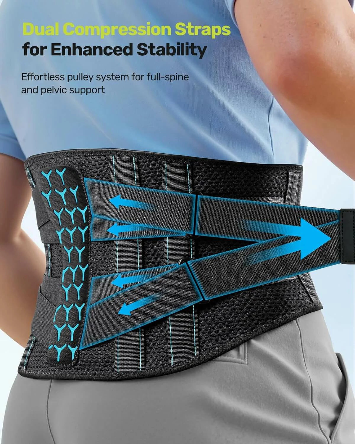 Men's 3D Knit Lumbar Support Belt with Removable Pad