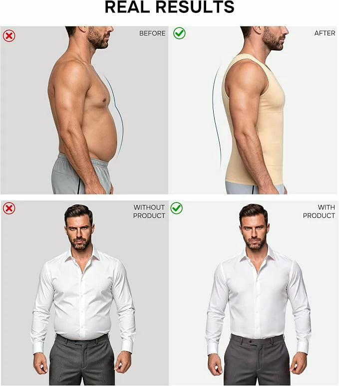 Men's Double-Layer Compression Tank Top Tummy Control