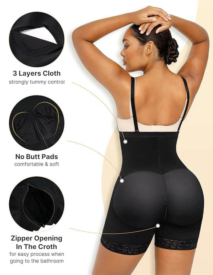 Women's Faja Colombianas Side Zip Bodysuit Tummy Control