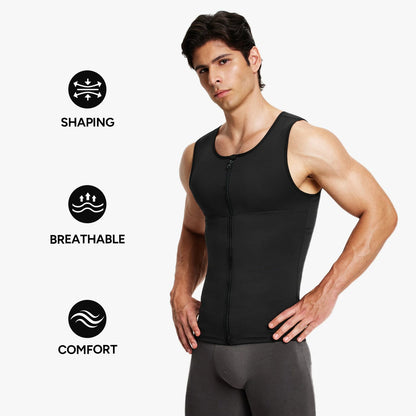Men's Dual-Layer Zippered Compression Tank Top