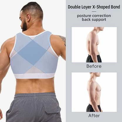 Men's Mesh Chest Binder Vest Breathable Hook-Eye