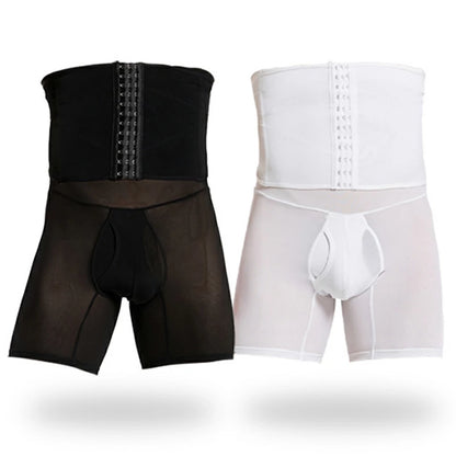 Men's High Waist Mesh Tummy Control Shapewear Shorts