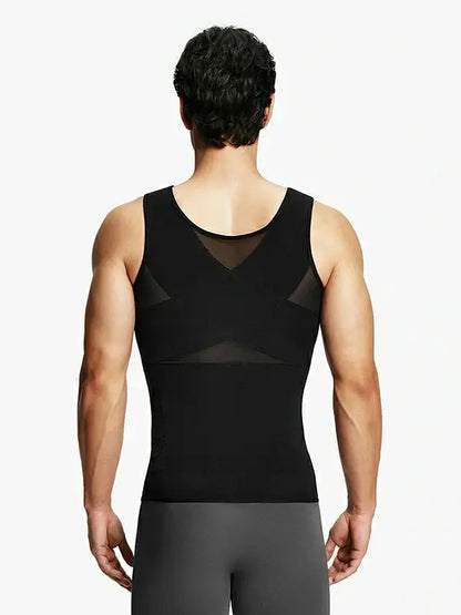 Men's Mesh Compression Chest & Tummy Control Tank Top