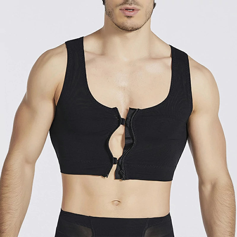 Men's Zipper Mesh Chest Compression Tank Top