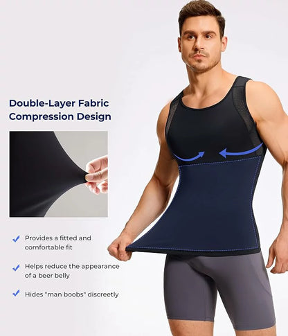 Men's Firm Compression Tank Top with Mesh Venting