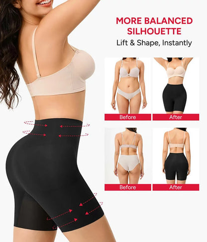 Women's Mid-Rise Built-in Hip and Butt Pads Shapewear Shorts