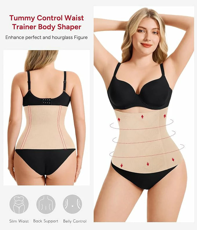 Women's Pull On Steel Boned Waist Trainer Tummy Control