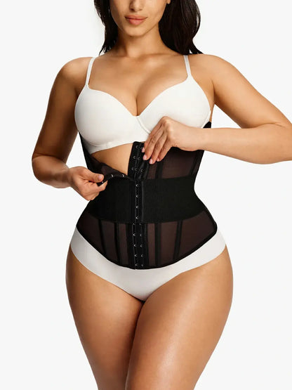 Women's Steel Boned Mesh Waist Trainer Tummy Control
