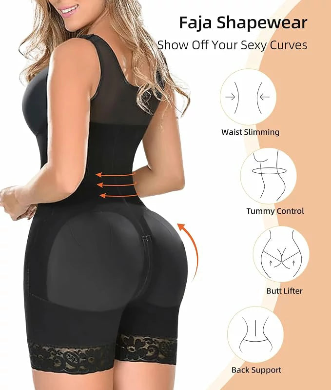 Women's Colombian Fajas Bodysuit Tummy Control Butt Lift