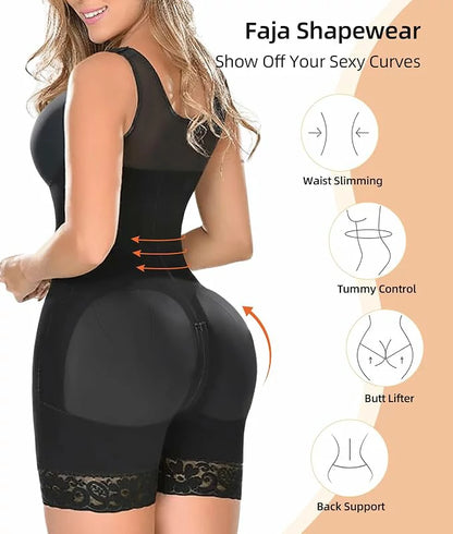 Women's Colombian Fajas Bodysuit Tummy Control Butt Lift