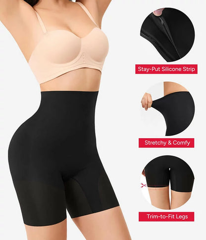Women's High Waist Removable Pads Ruched Hip Shorts Tummy Control