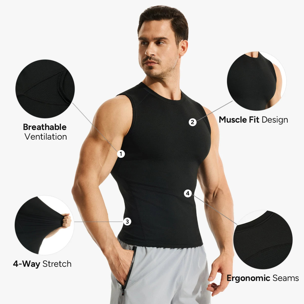 Men's Breathable Quick Dry Compression Tank Top