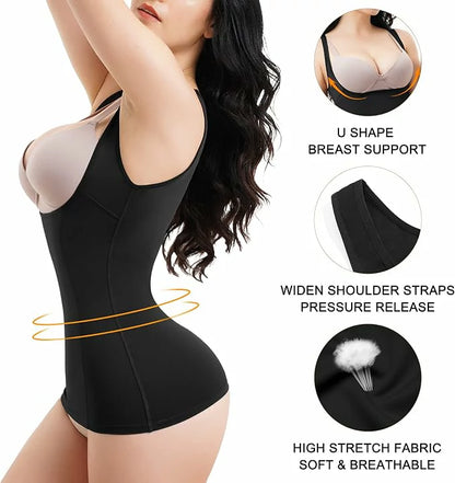 Women's U Shape Push Up Widen Straps Shapewear Tank Tummy Control