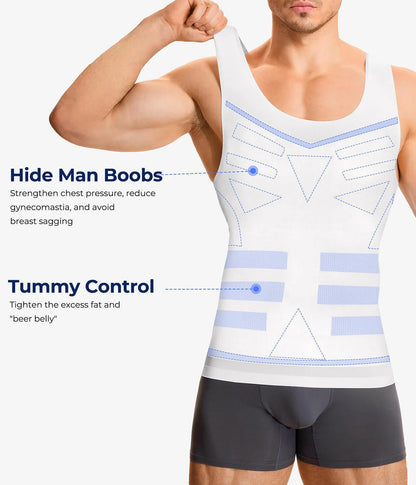 Men's Compression Tank Top Tummy Control Chest Smoothing