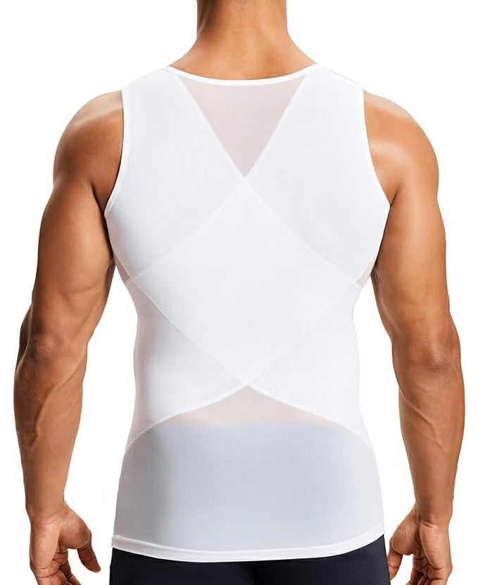 Men's Double-Layer Chest Compression Tank Top for Big Belly