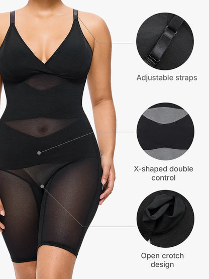 Women's V-Neck Bodysuit Tummy Control Butt Lift